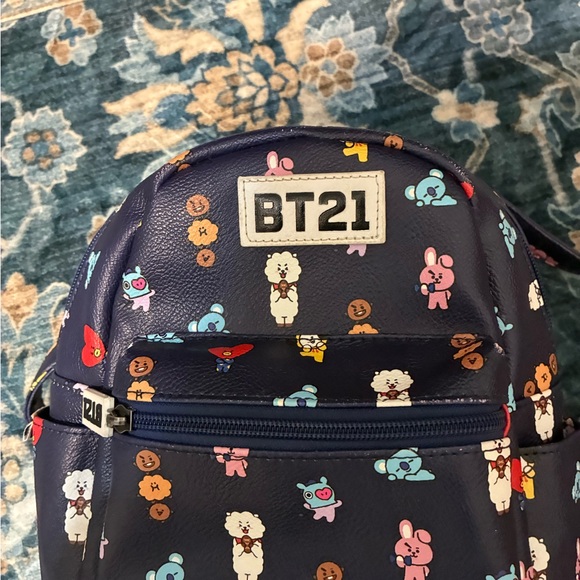bt21 Handbags - BT21 Navy Blue Backpack